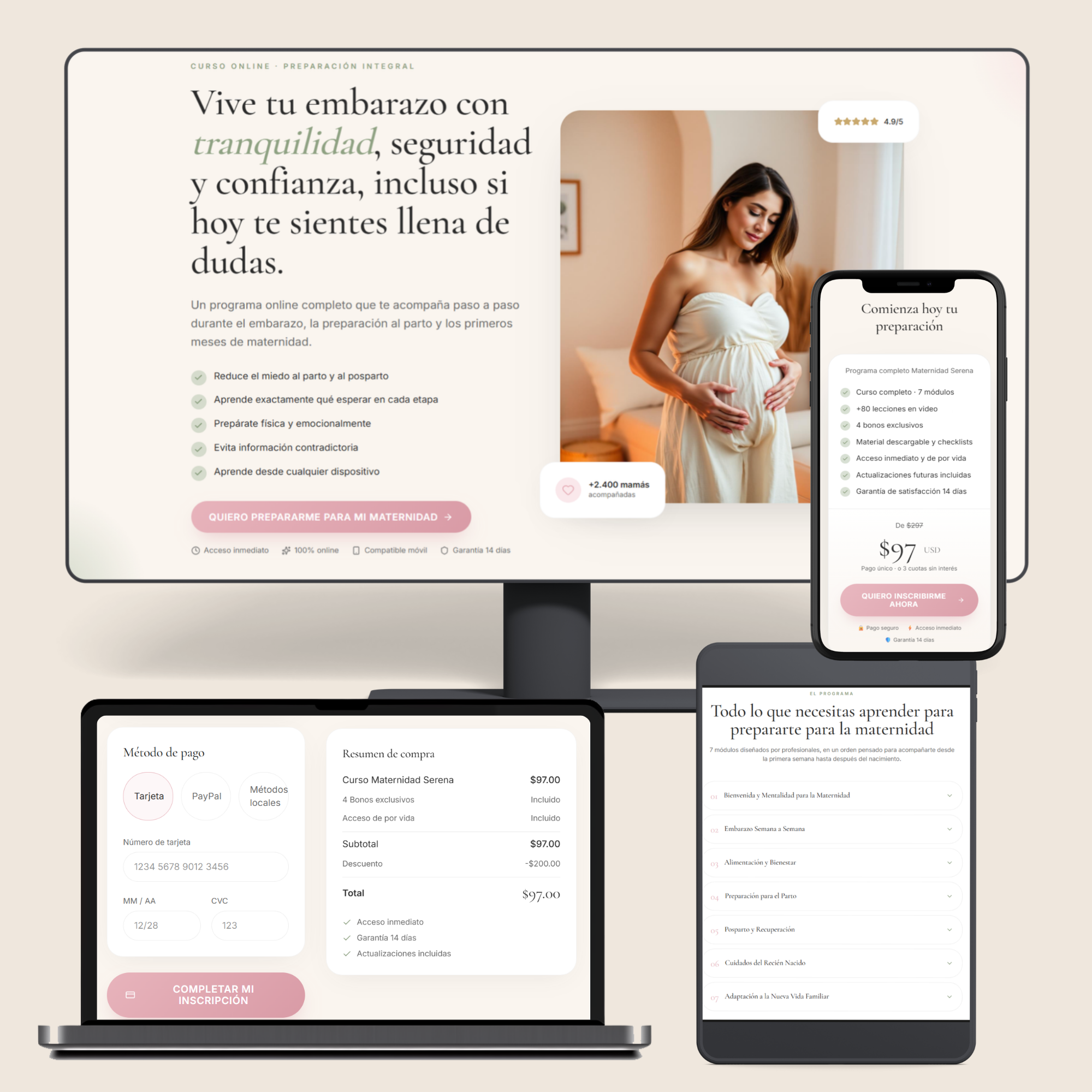Online Maternity Course Sales Experience